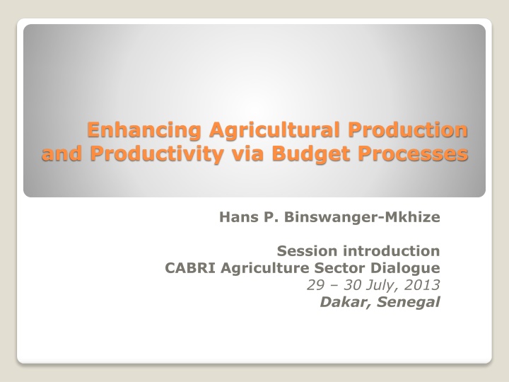 enhancing agricultural production