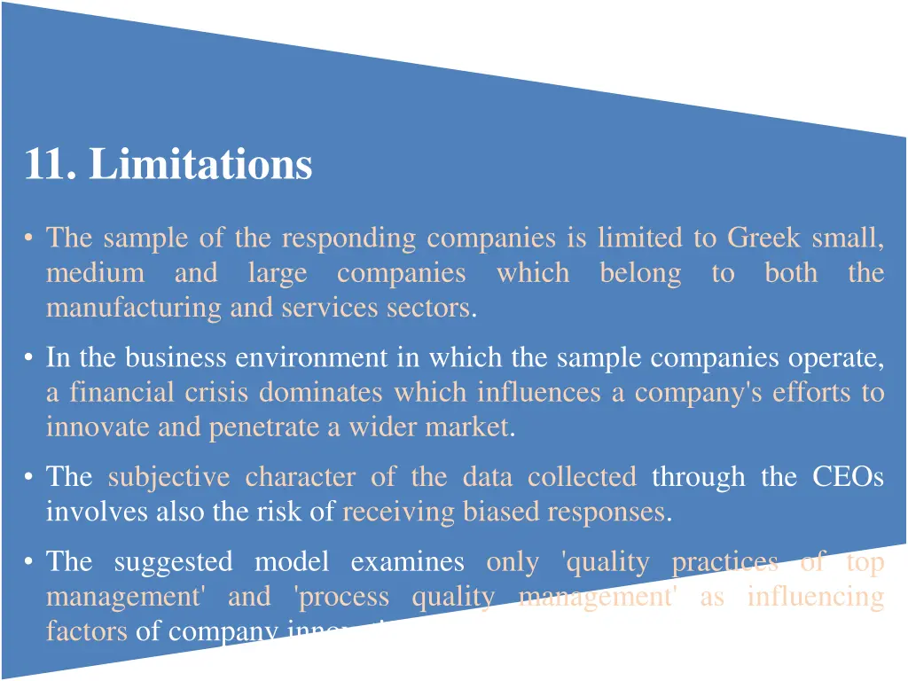 11 limitations