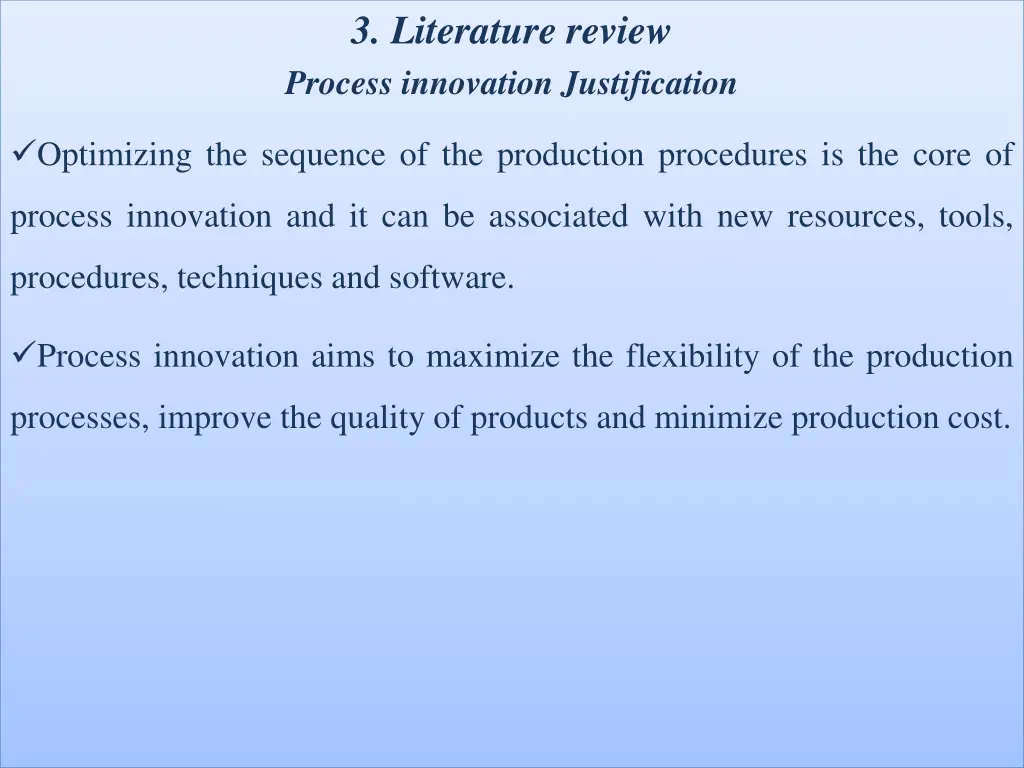 3 literature review process innovation