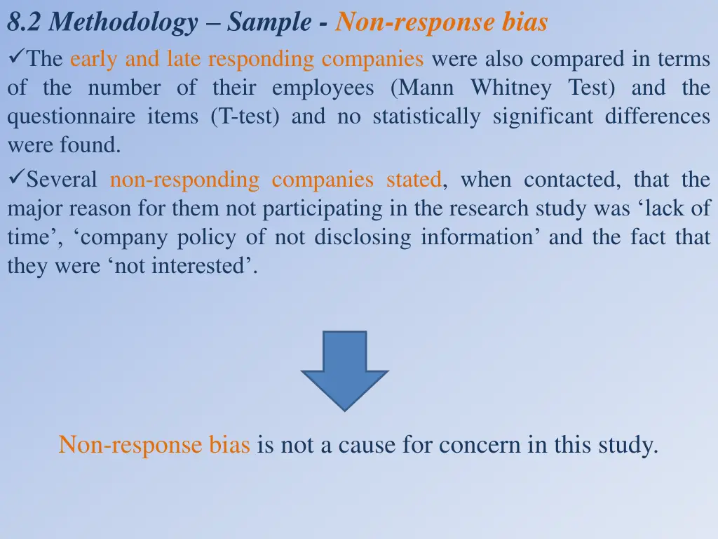 8 2 methodology sample non response bias