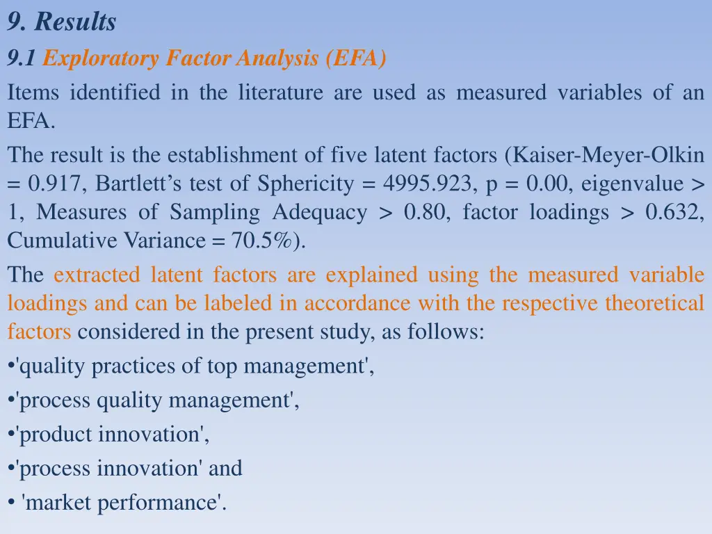 9 results 9 1 exploratory factor analysis