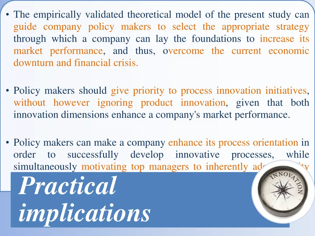 the empirically validated theoretical model