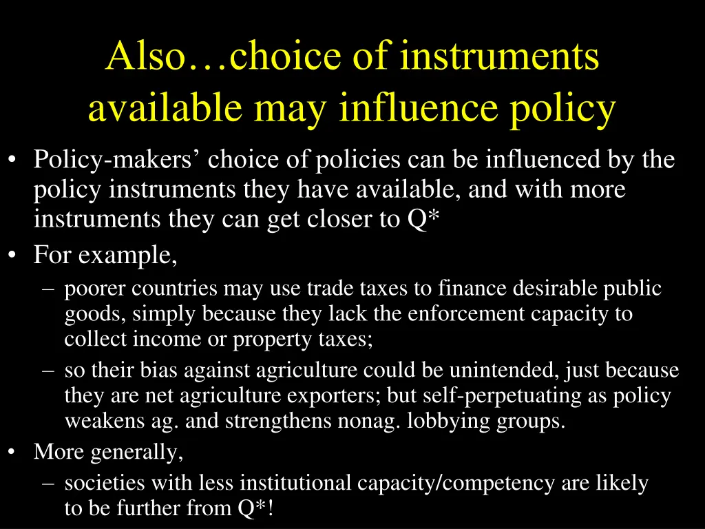 also choice of instruments available