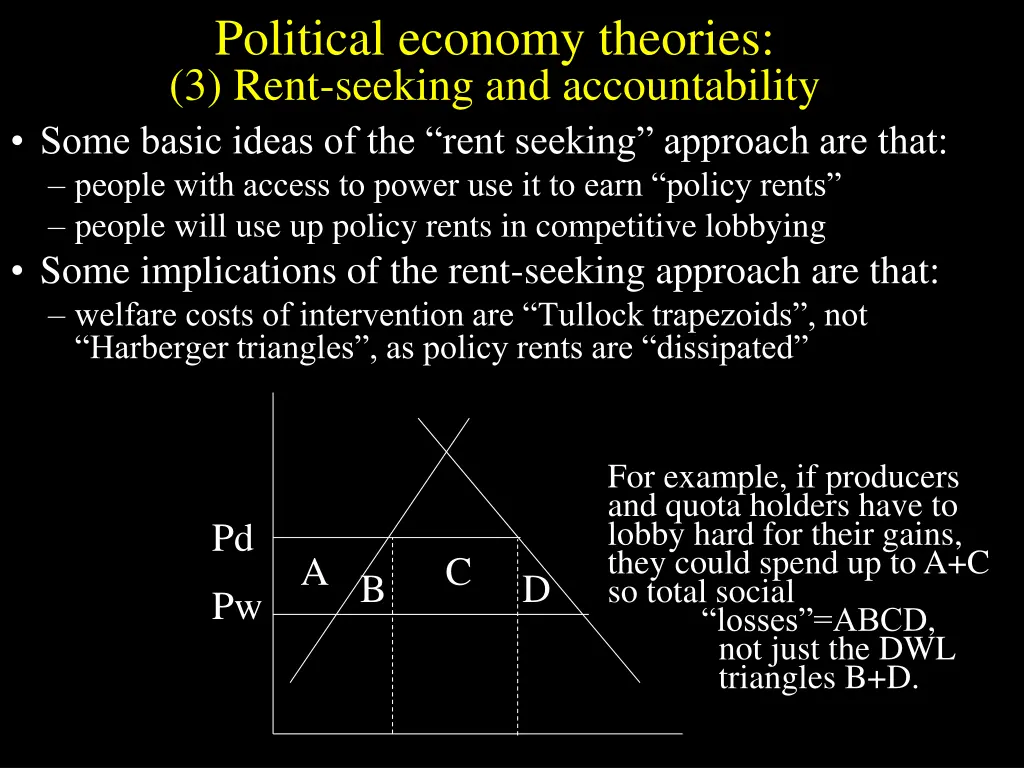 political economy theories 3 rent seeking