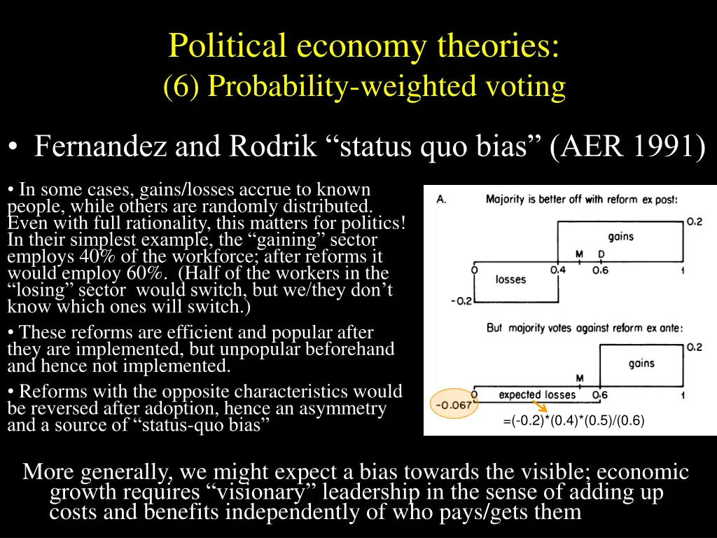 political economy theories 6 probability weighted