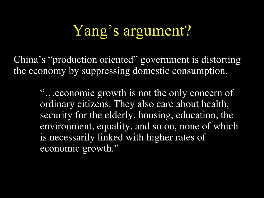 yang s argument