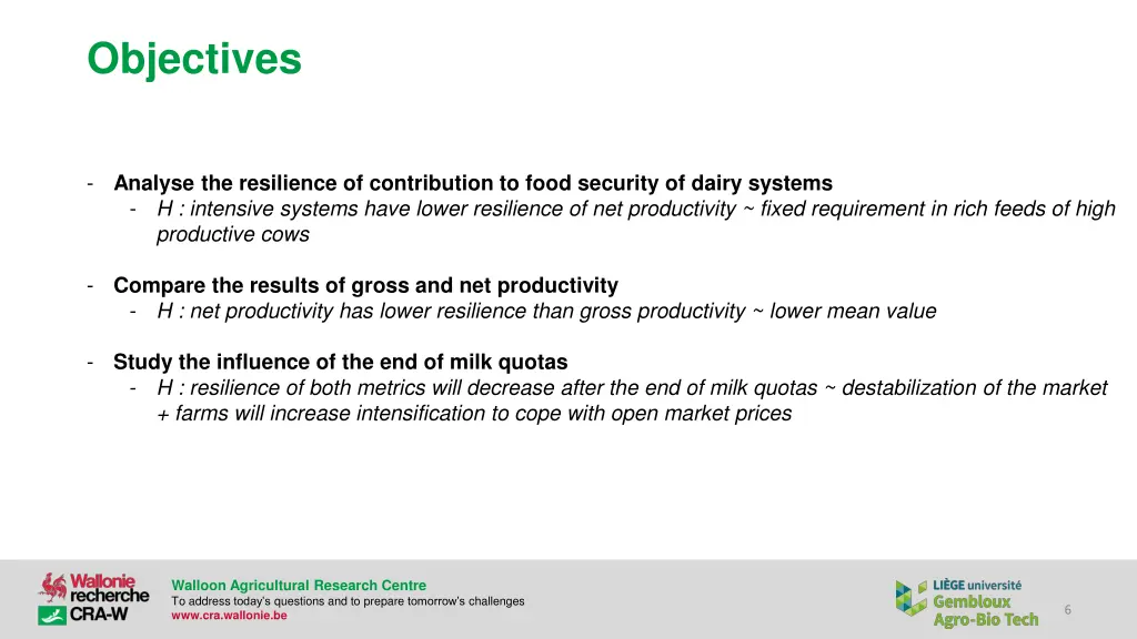 objectives