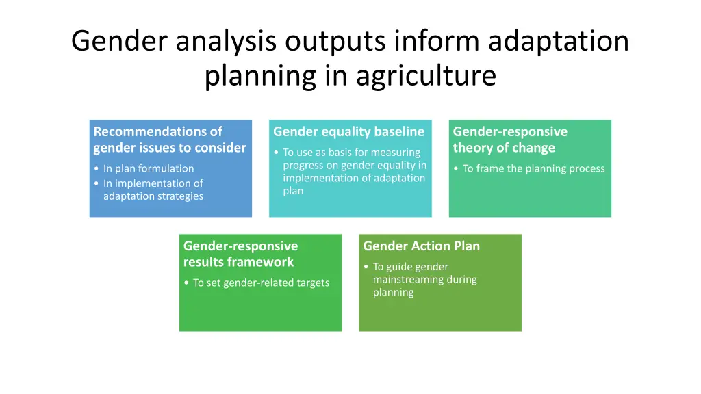gender analysis outputs inform adaptation