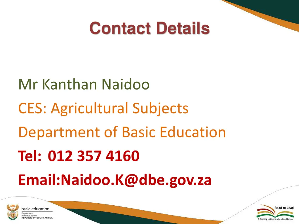 contact details
