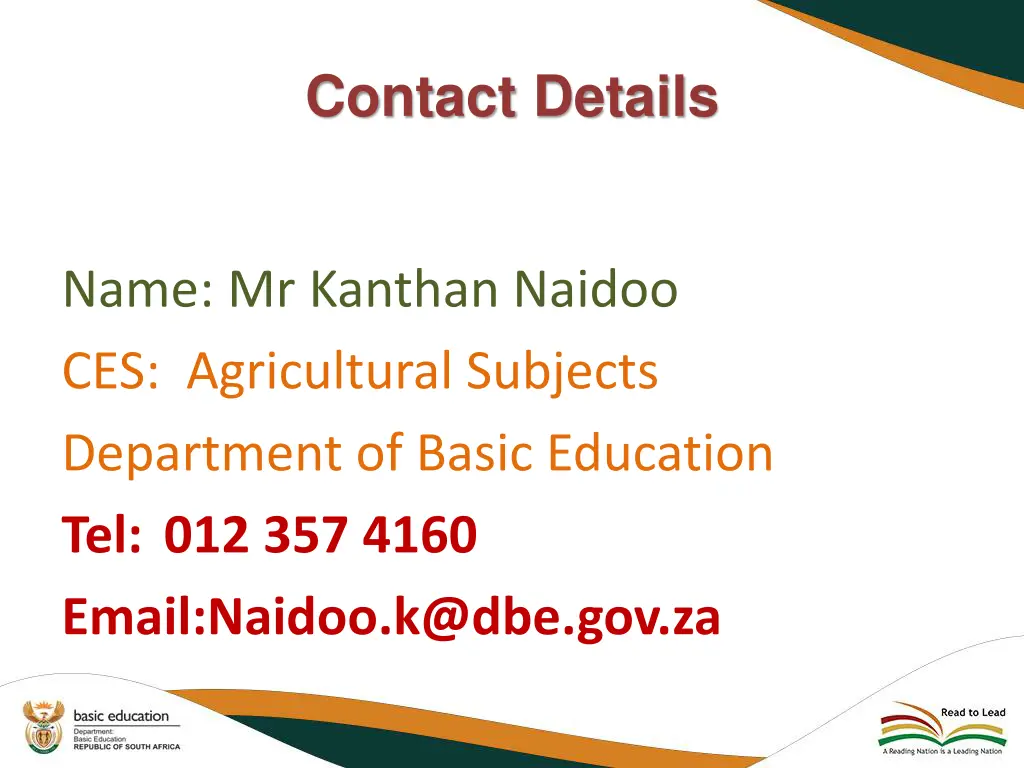contact details