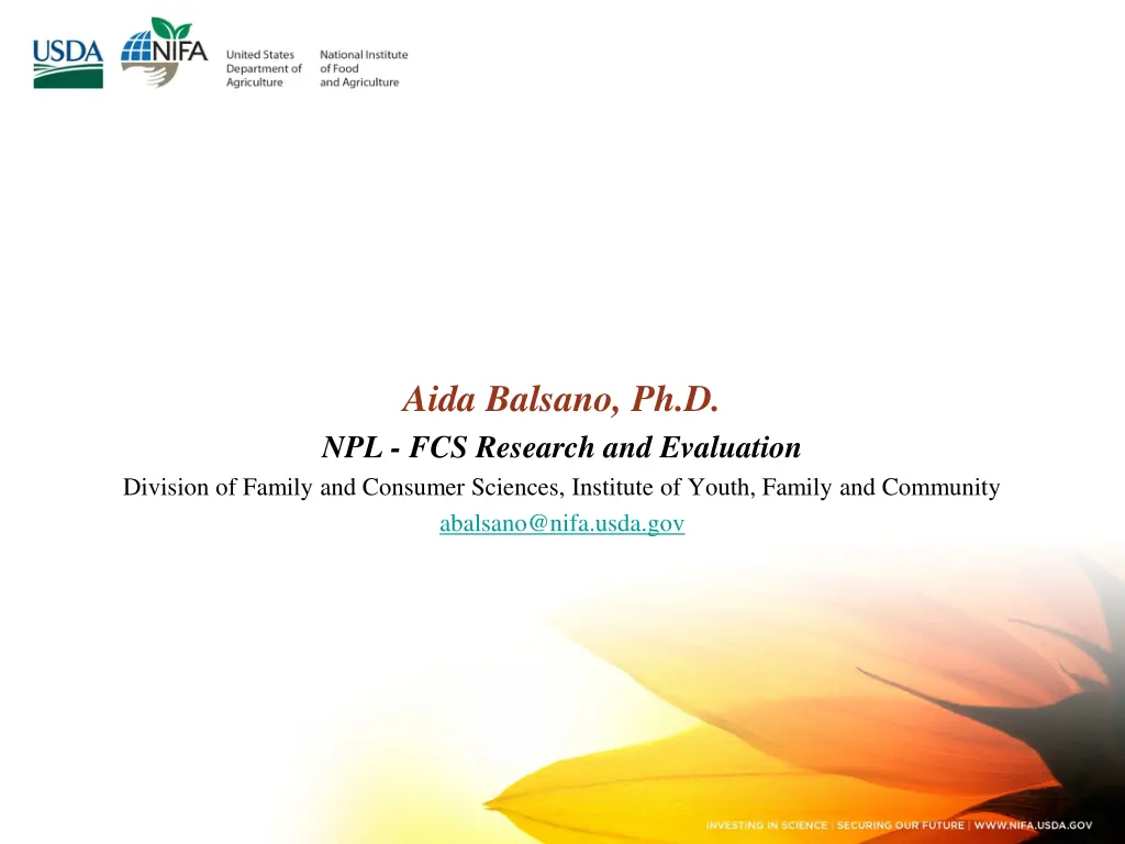 aida balsano ph d npl fcs research and evaluation