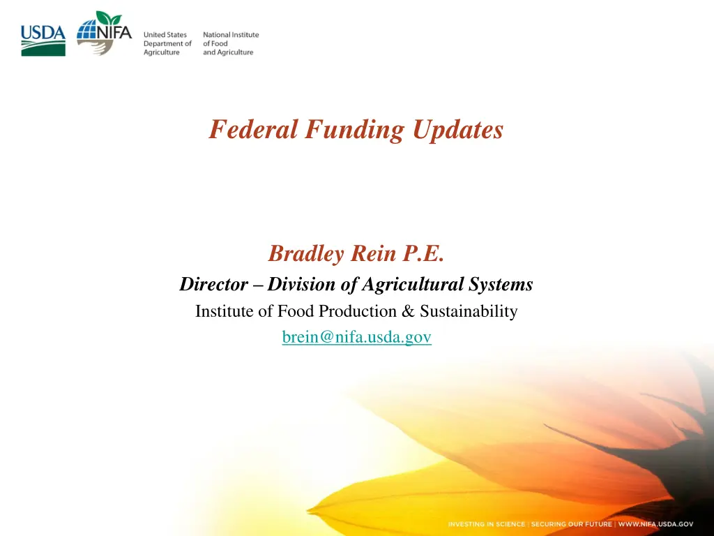 federal funding updates