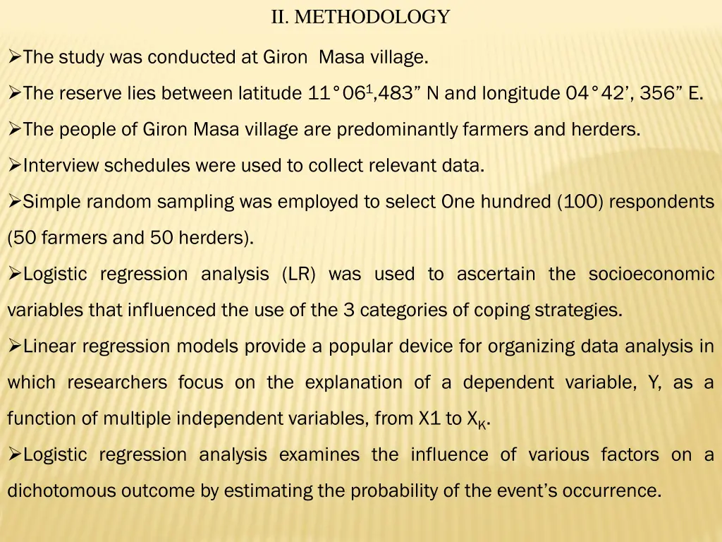 ii methodology