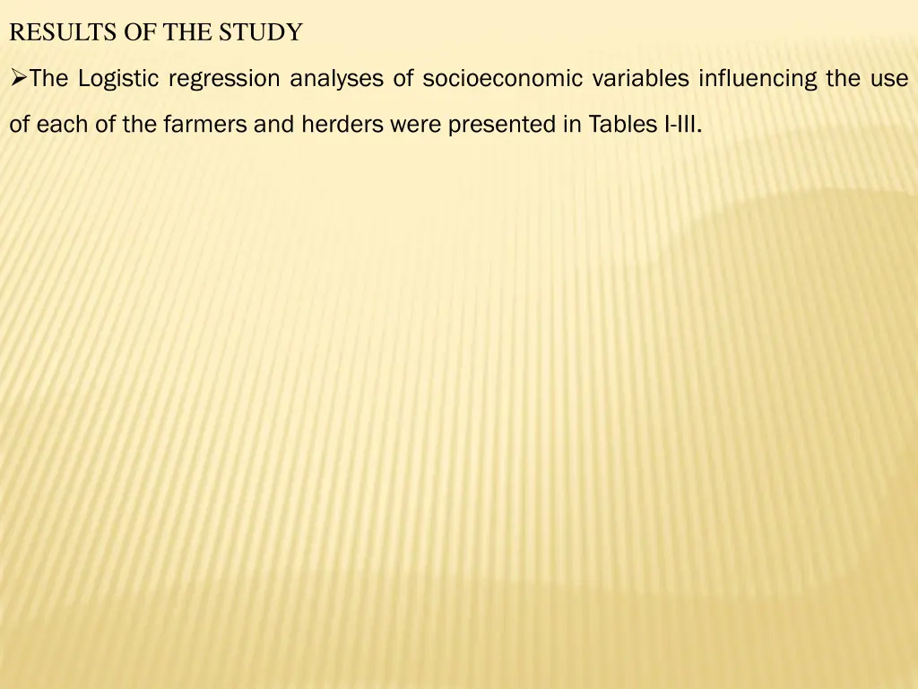 results of the study