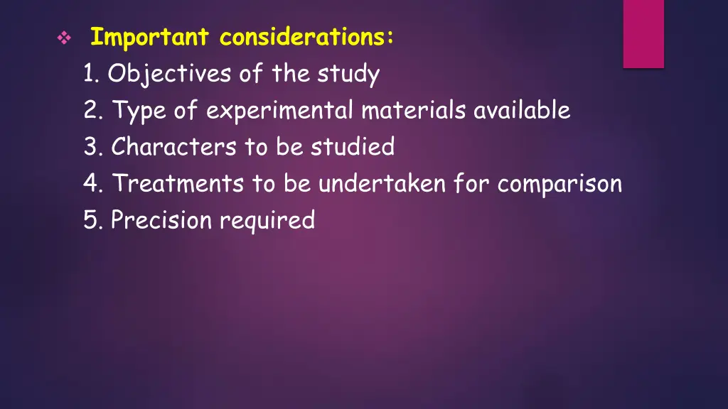 important considerations 1 objectives