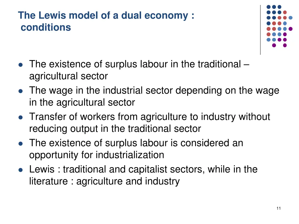 the lewis model of a dual economy conditions