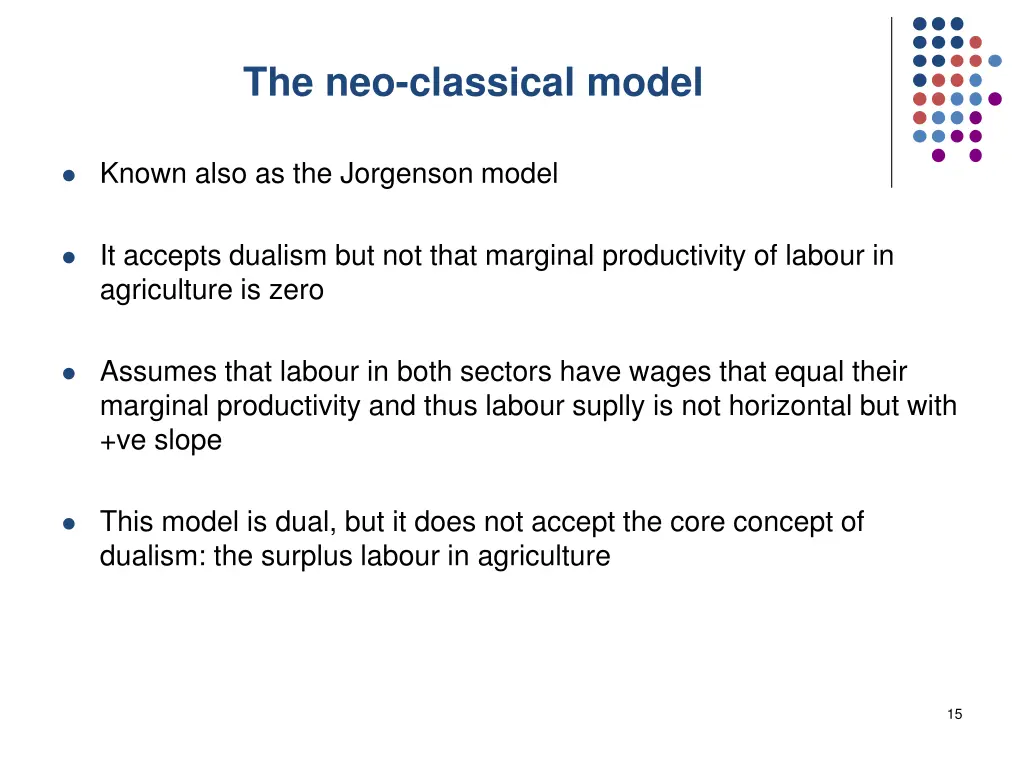 the neo classical model