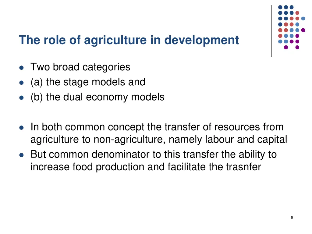 the role of agriculture in development