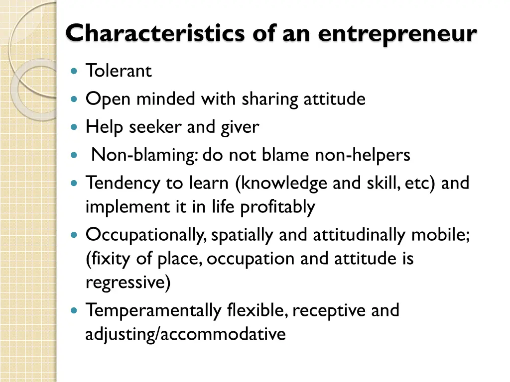 characteristics of an entrepreneur 2