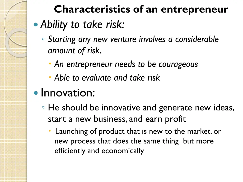 characteristics of an entrepreneur ability