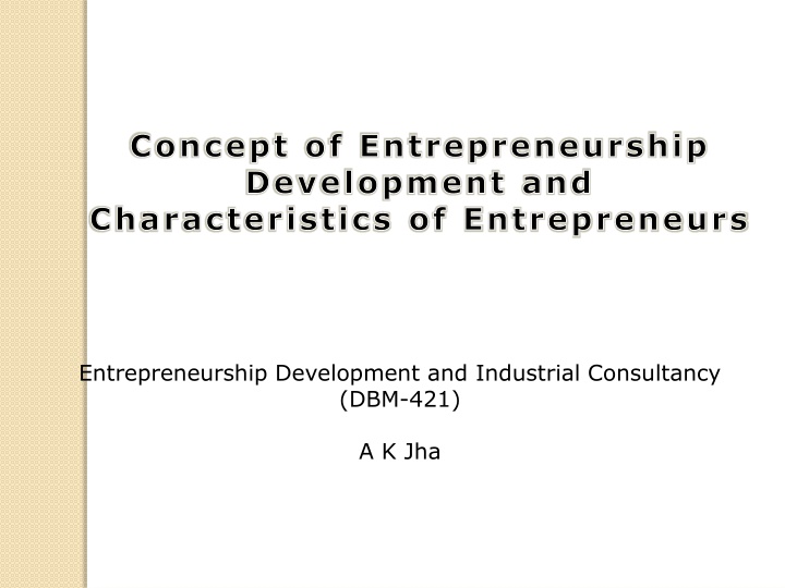 concept of entrepreneurship development