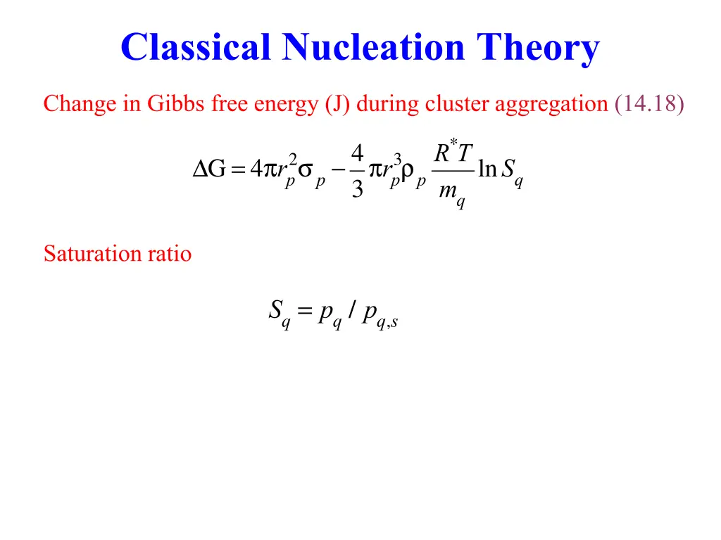 classical nucleation theory