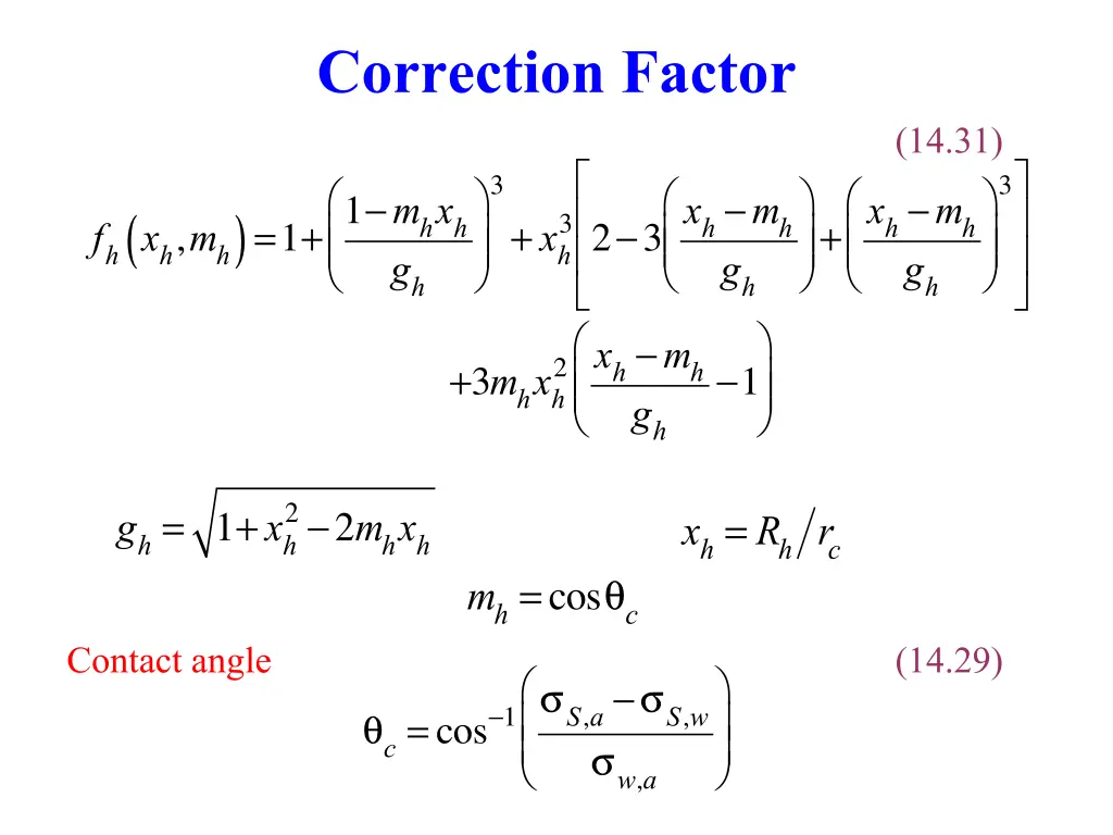correction factor