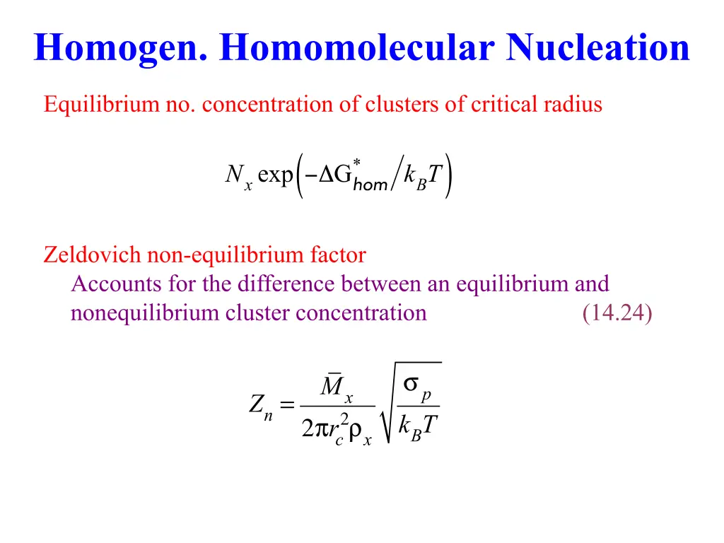 homogen homomolecular nucleation 1