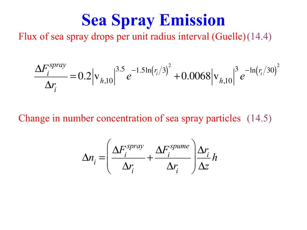 sea spray emission flux of sea spray drops 1