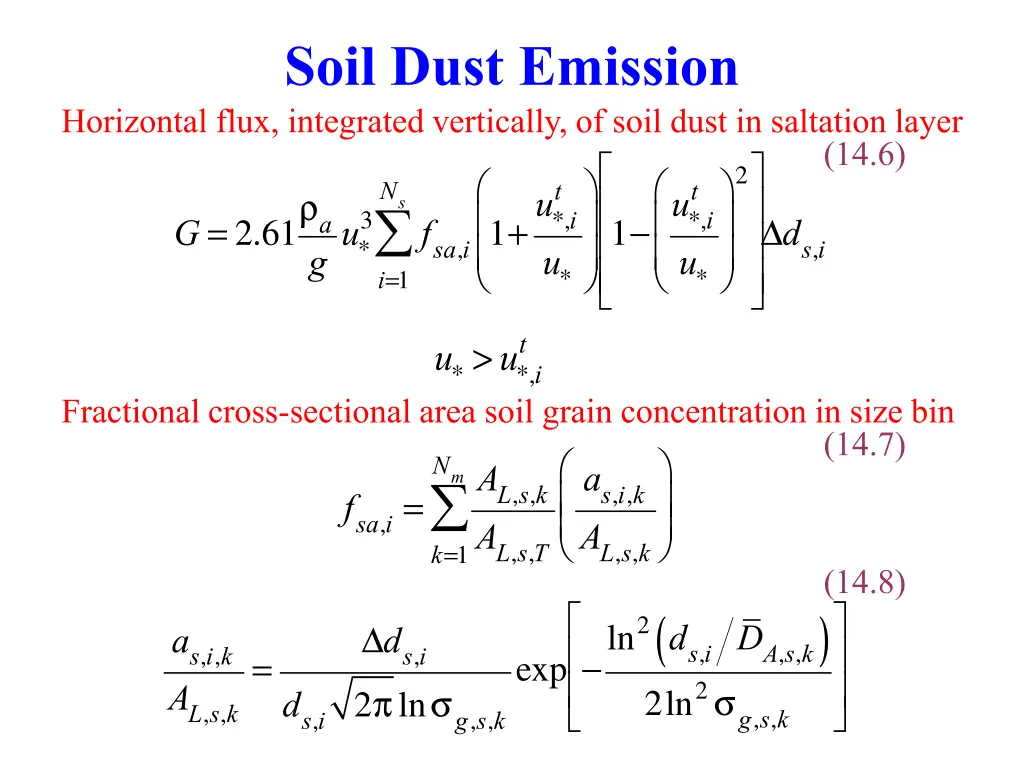 soil dust emission horizontal flux integrated