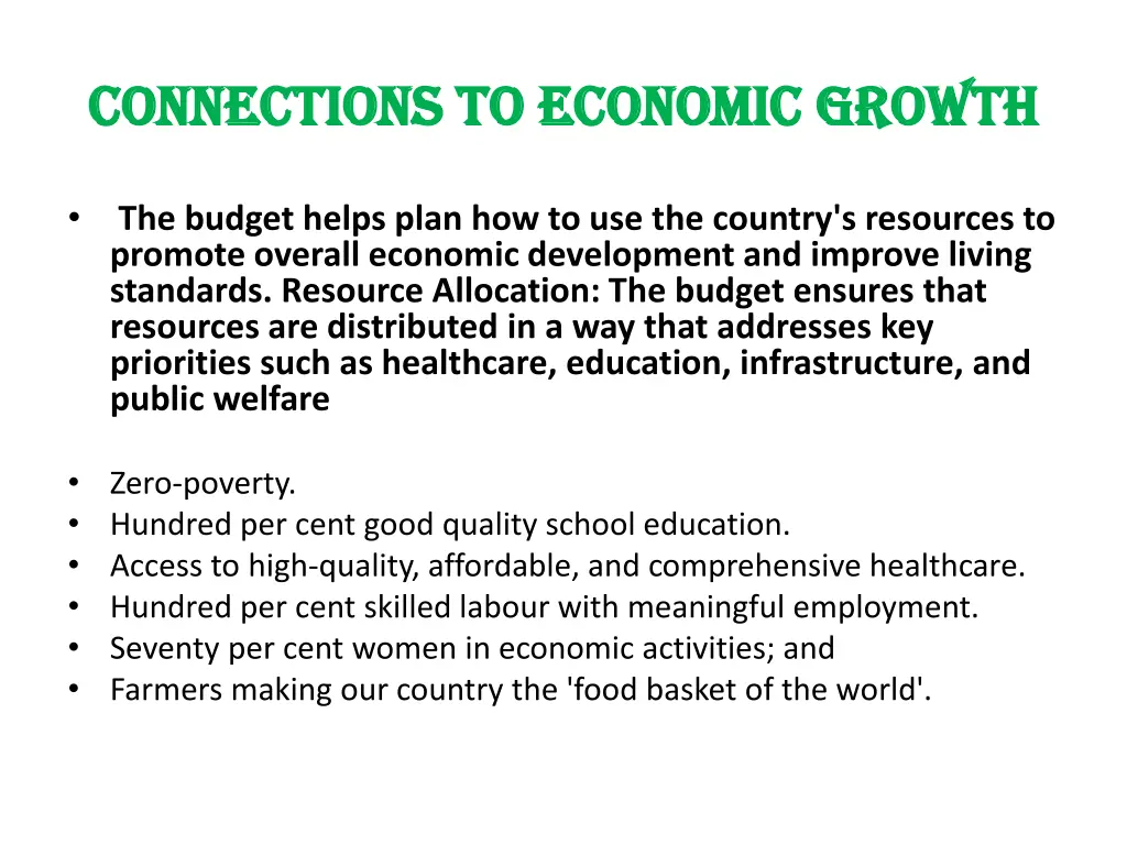 connections to connections to e economic growth