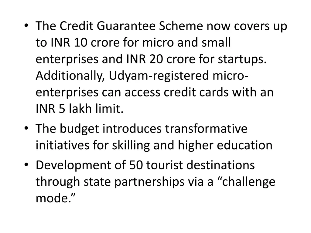 the credit guarantee scheme now covers