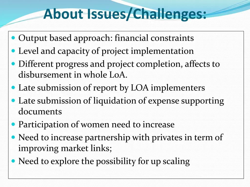 about issues challenges