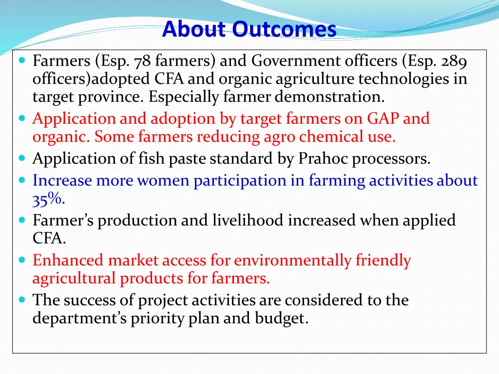 about outcomes