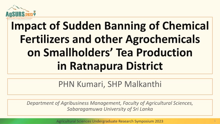 impact of sudden banning of chemical fertilizers