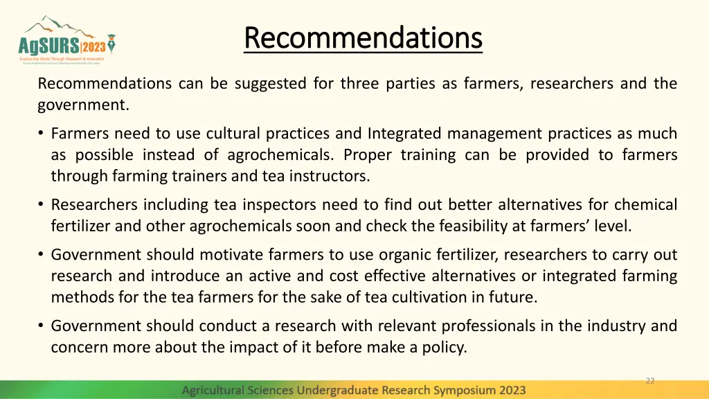 recommendations recommendations