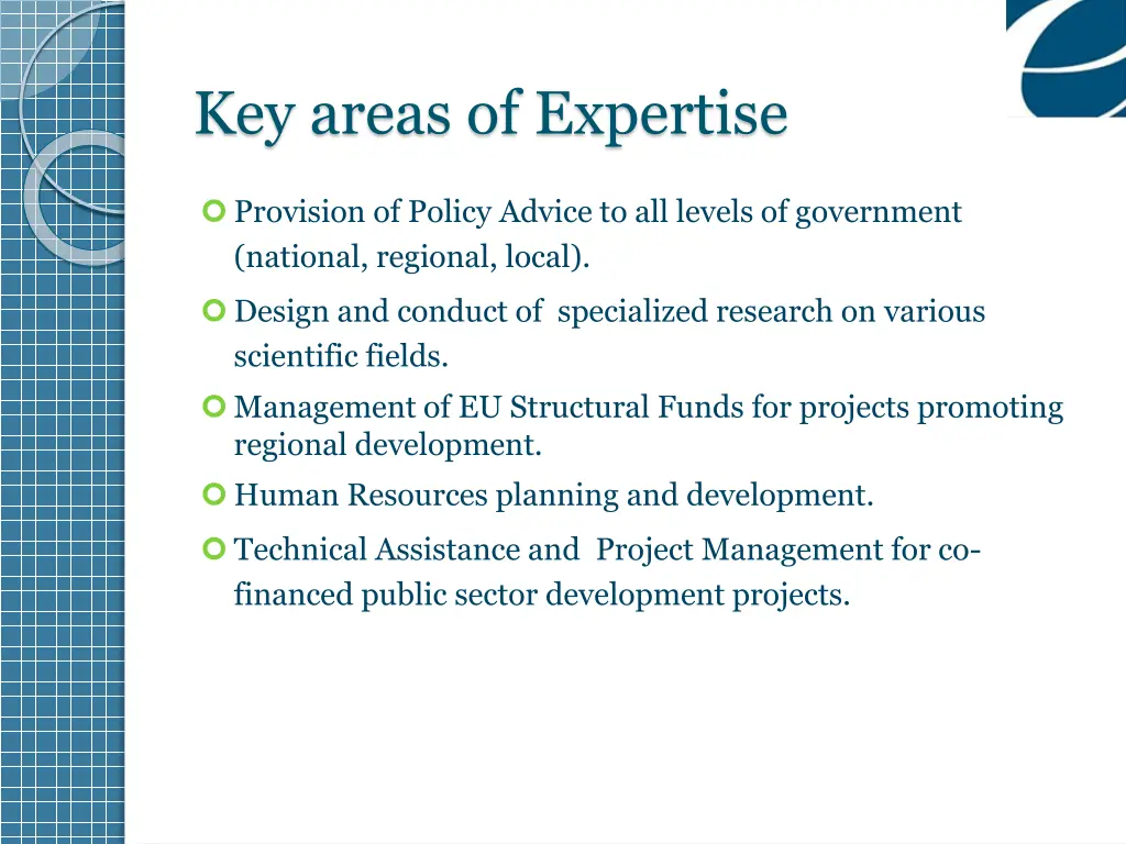 key areas of expertise