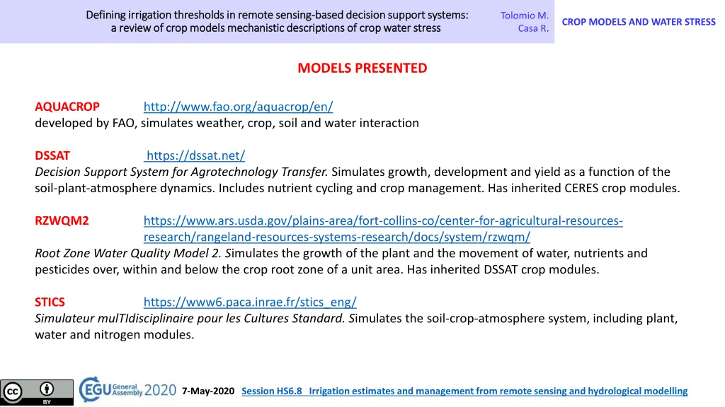 defining irrigation thresholds in remote sensing 2