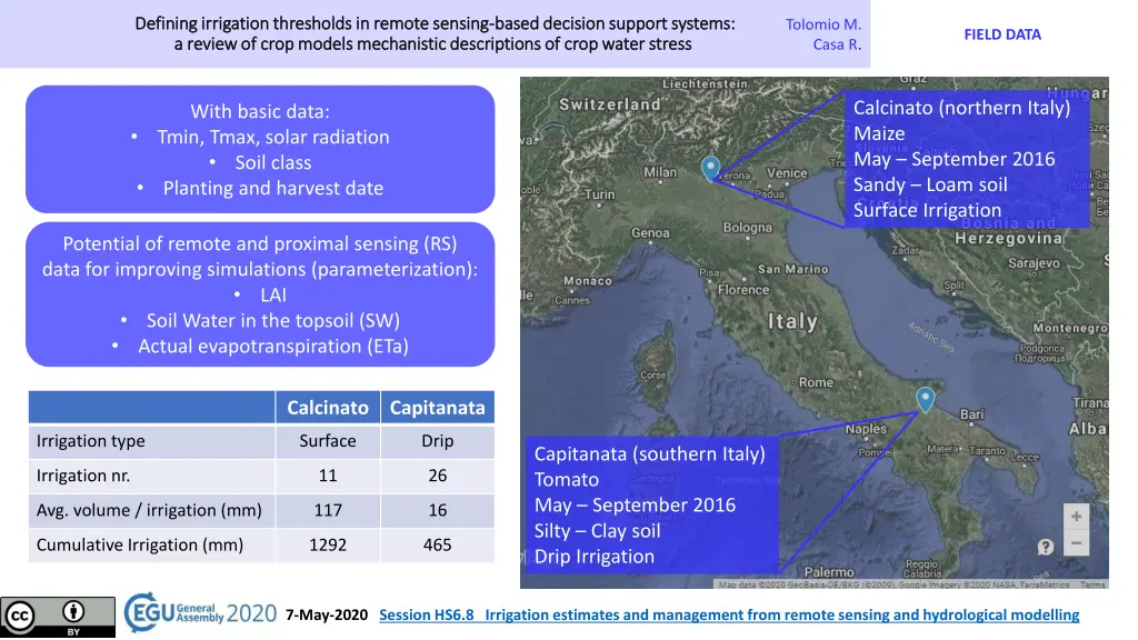 defining irrigation thresholds in remote sensing 3