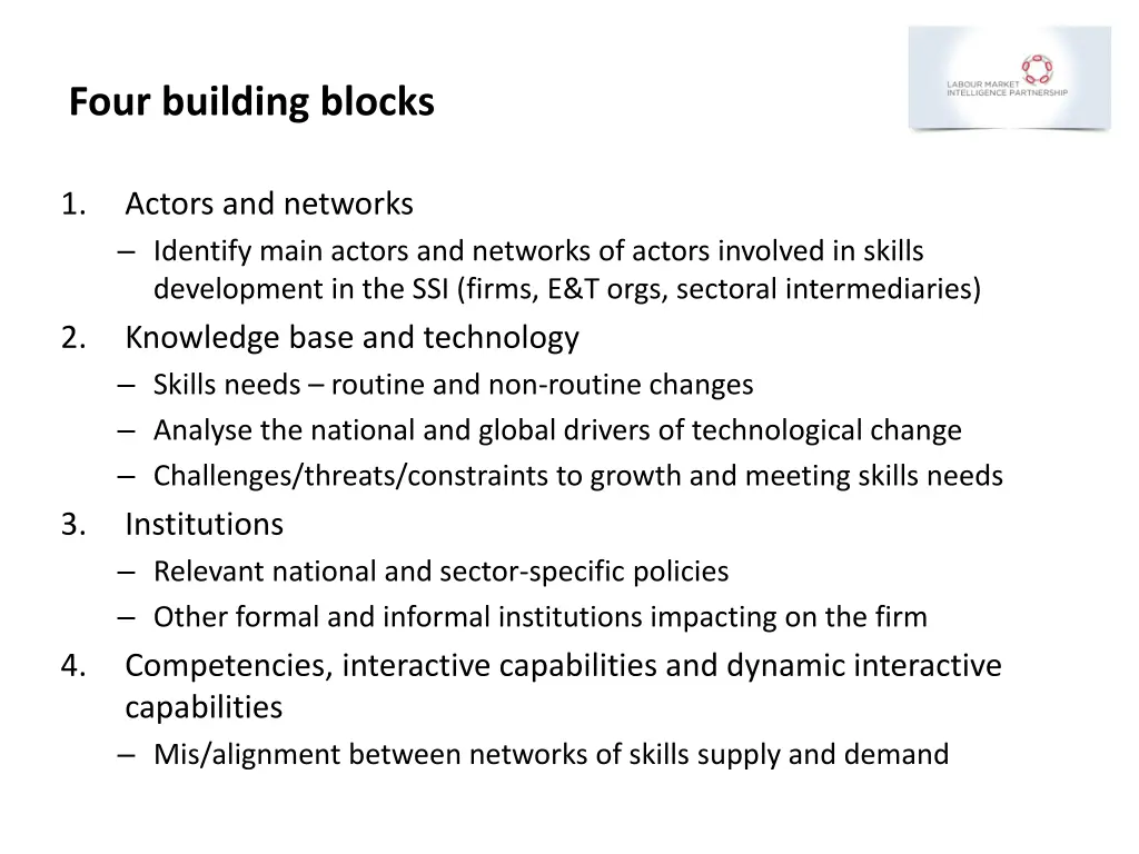 four building blocks