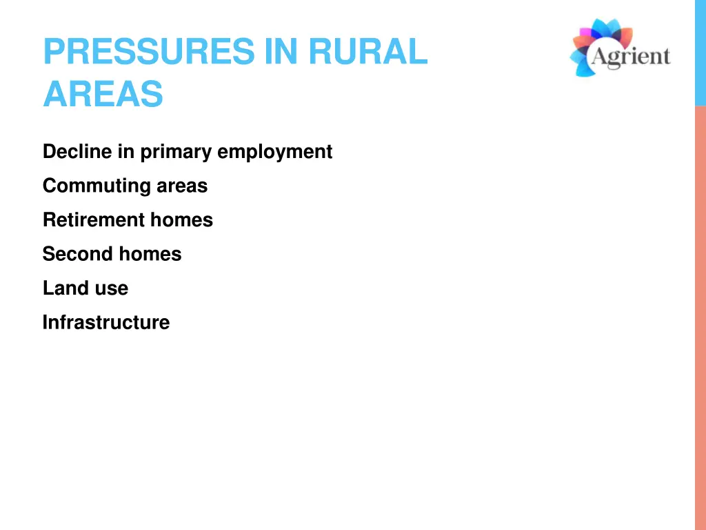 pressures in rural areas
