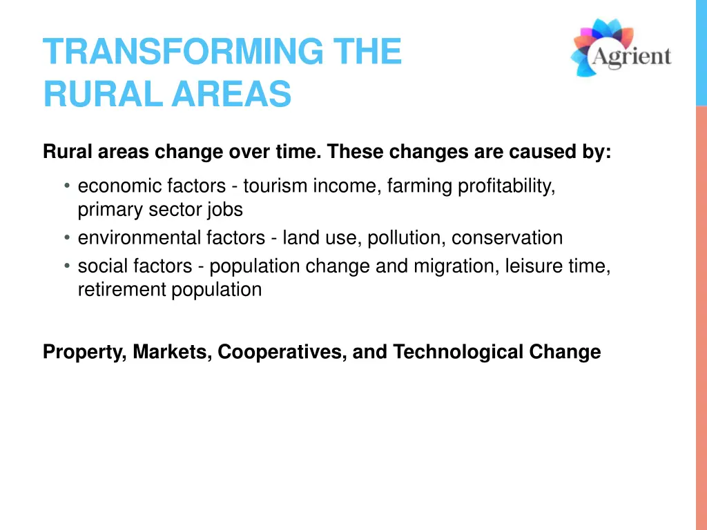 transforming the rural areas