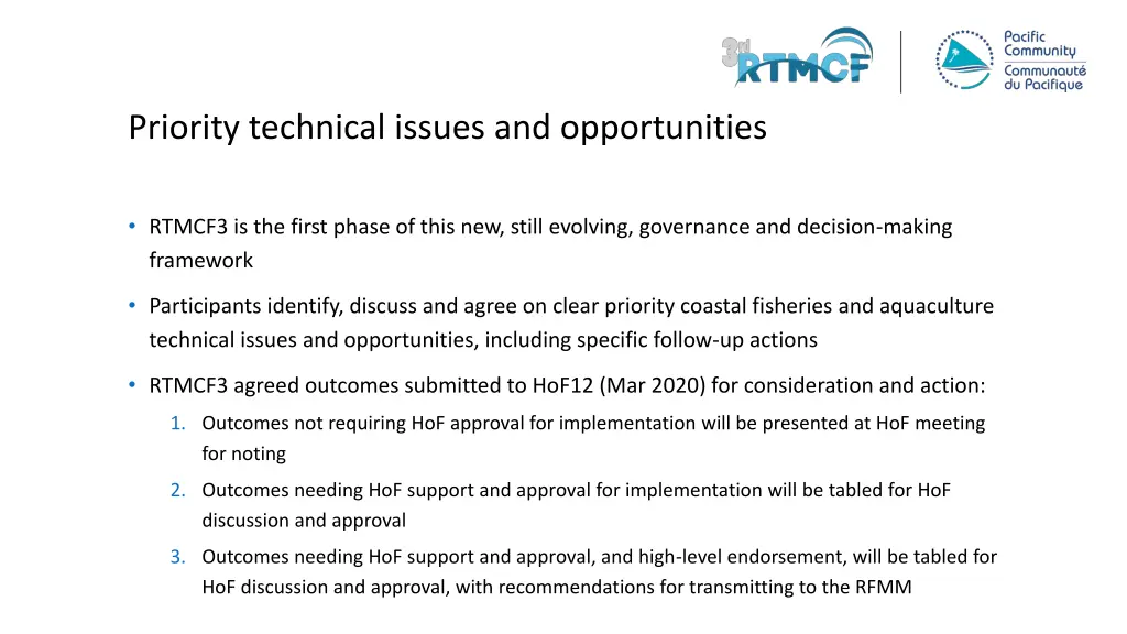 priority technical issues and opportunities