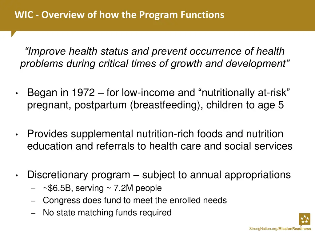 wic overview of how the program functions