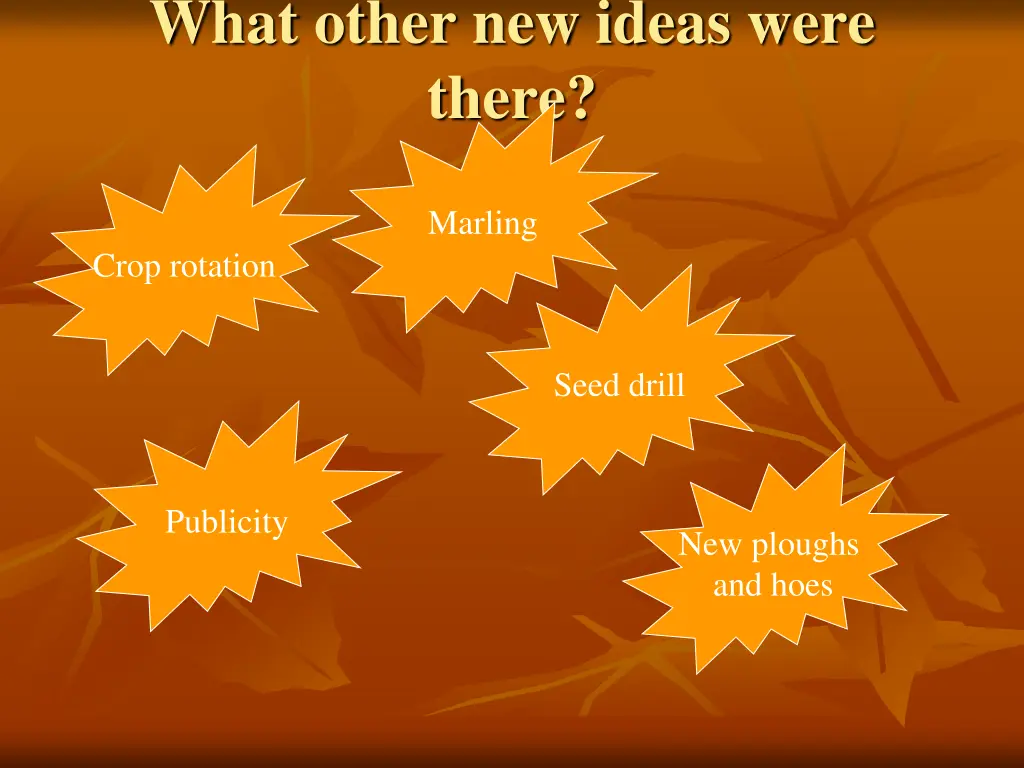 what other new ideas were there