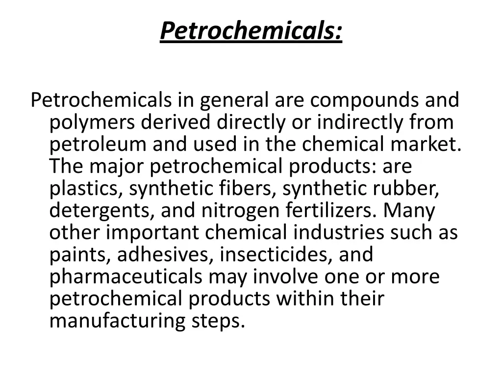 petrochemicals