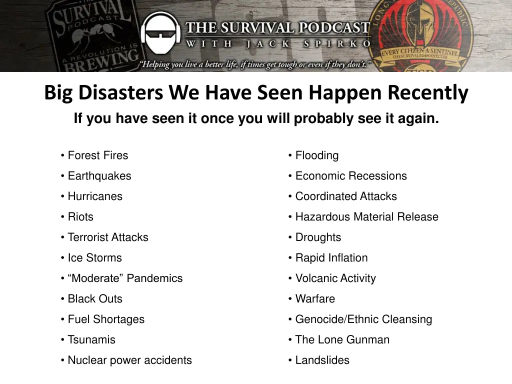 big disasters we have seen happen recently