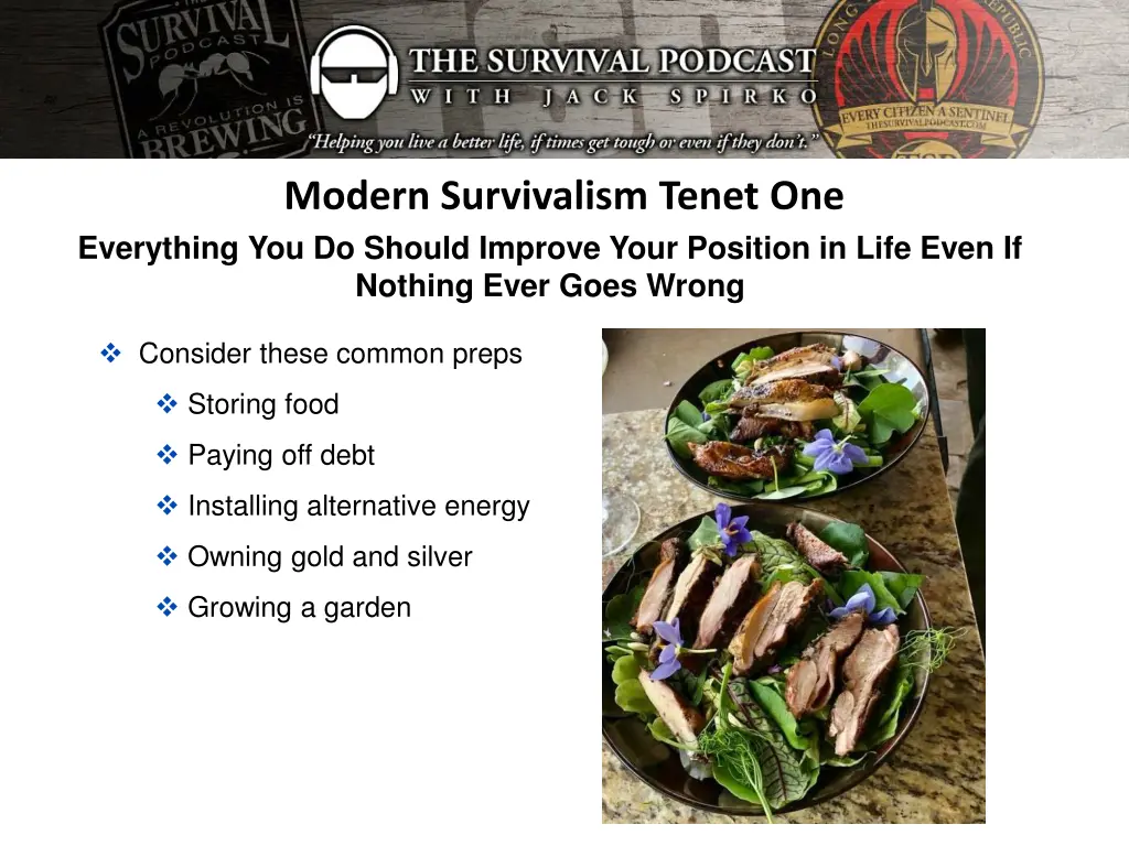 modern survivalism tenet one everything