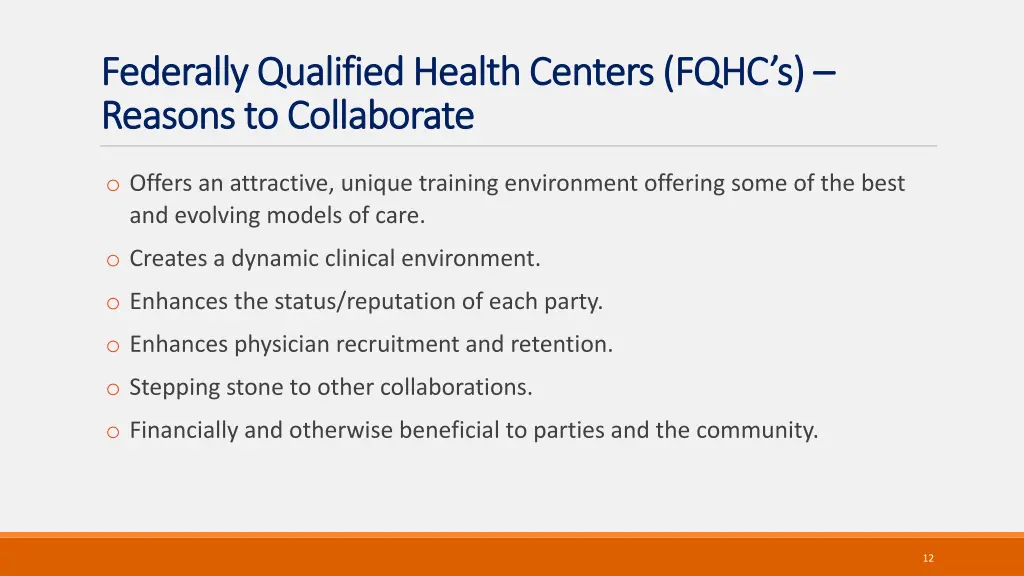 federally qualified health centers fqhc