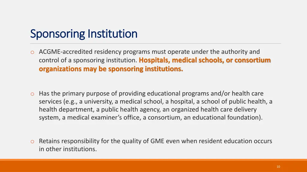 sponsoring institution sponsoring institution
